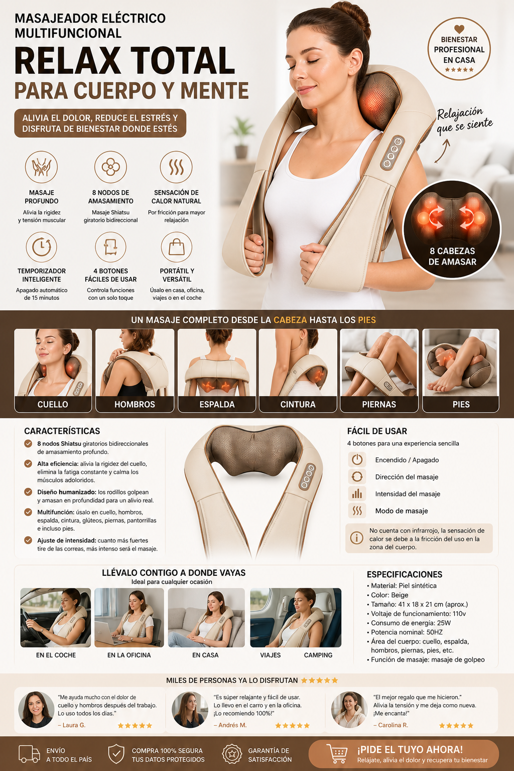 RelaxiCuello Masajeador Cervical Inteligente Pro