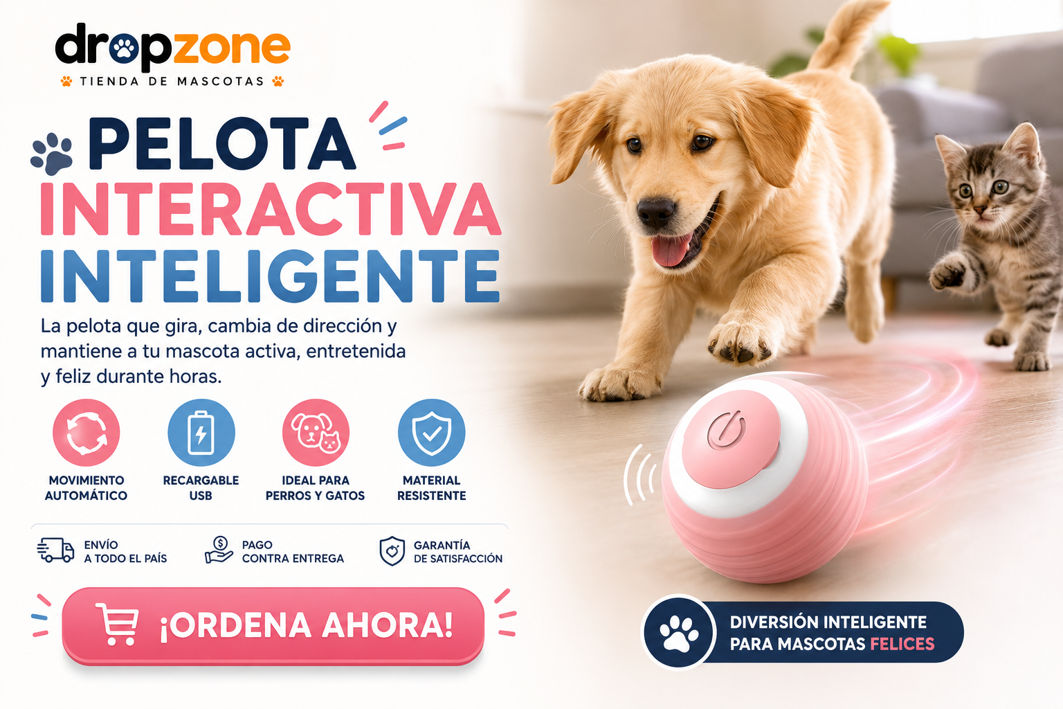 🐶🐱 Pelota Interactiva Inteligente para Mascotas