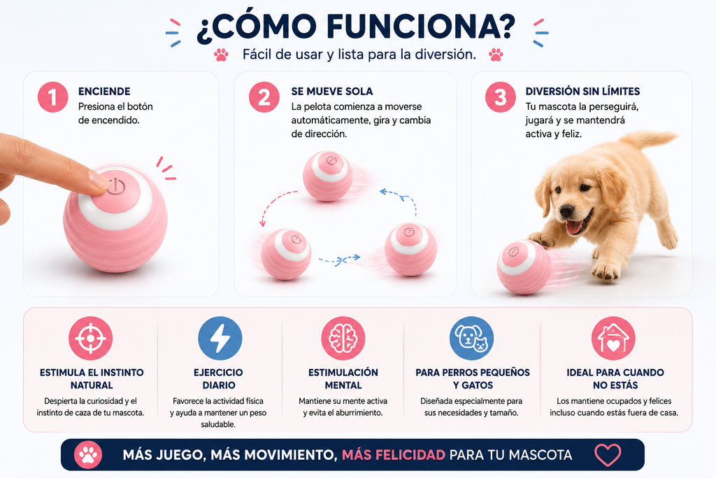 🐶🐱 Pelota Interactiva Inteligente para Mascotas