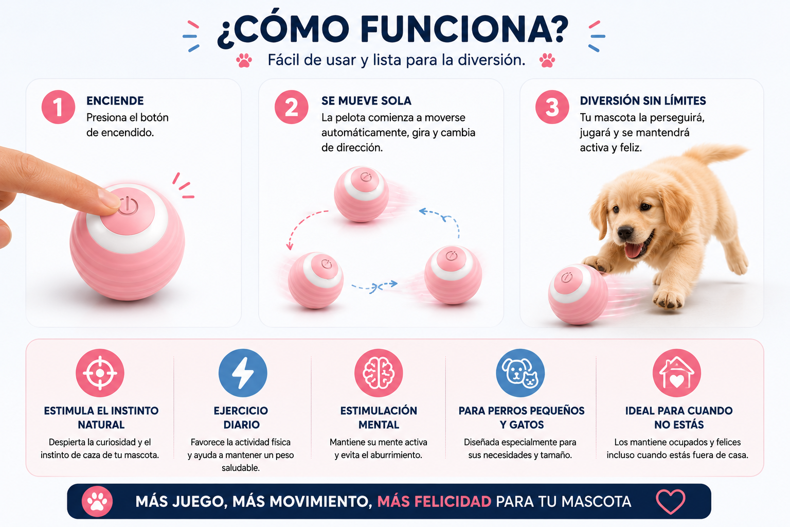 🐶🐱 Pelota Interactiva Inteligente para Mascotas