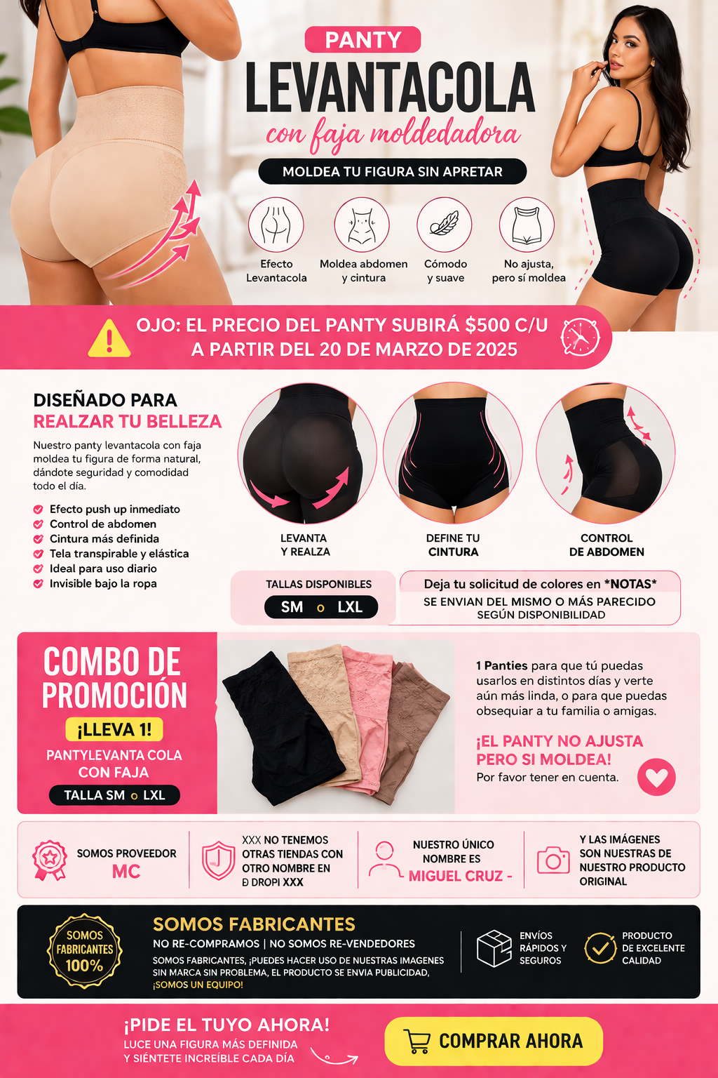 Panty Faja Levantacola – Realza tus curvas con comodidad